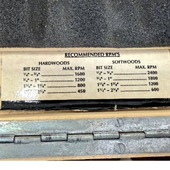 16-Piece 1/4" - 2-1/8" Woodworking Forstner Style Drill Bit Set & Wood Case - Picture 4 of 6